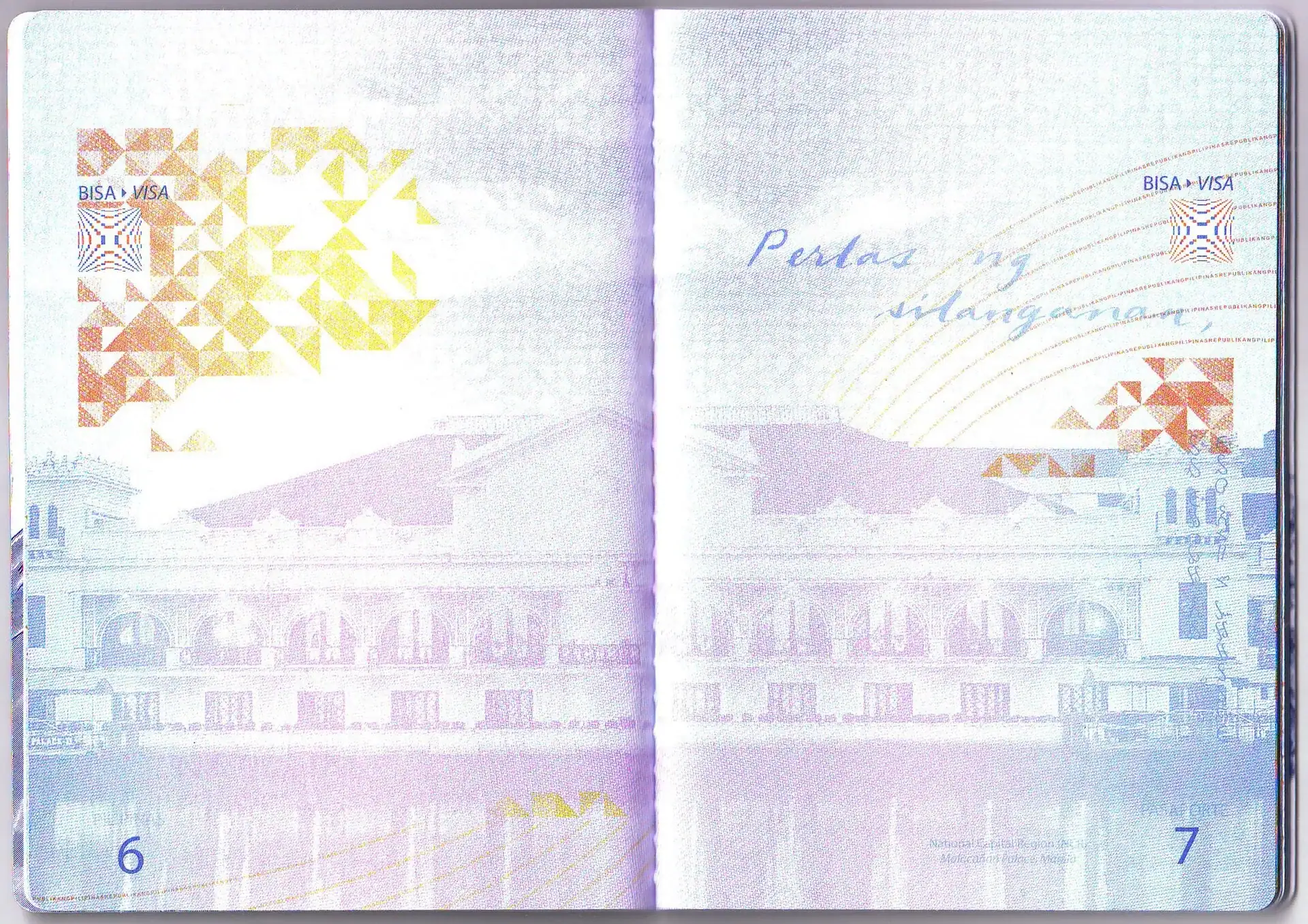 Visa pages of a Philippine passport